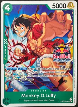 One Piece TCG - Monkey.D.Luffy PRB02-005 Red Bull Double DON!! - Promo LP - Image 1