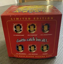 1999 Burger King Pokemon 23K Gold-Plated PIKACHU Trading Card New Sealed w/ Box - Image 3