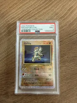 Pokemon PSA 9 2002 Machop Legendary Reverse Holo Card - Image 1