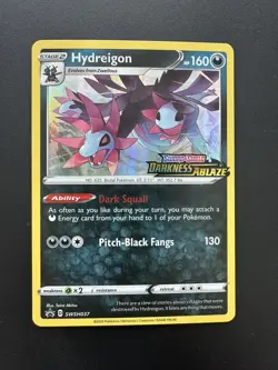 Pokemon Card Hydreigon SWSH037 Black Star STAMPED Darkness Ablaze Near Mint - Image 1