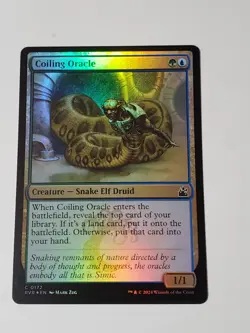 MTG - Coiling Oracle - Ravnica Remastered Foil Snake Elf Druid - Image 1