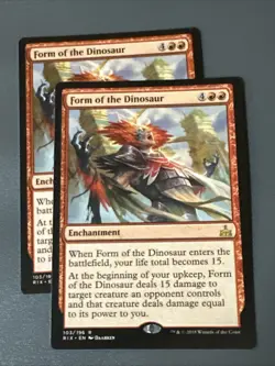 Form Of The Dinosaur X2 Rivals Of Ixalan NM Condition See Pics Front Back MTG - Image 1