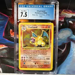 Charizard 4/102 Holo Rare - CGC NM+ 7.5 - Base Set Unlimited - Pokemon TCG 1999 - Image 1