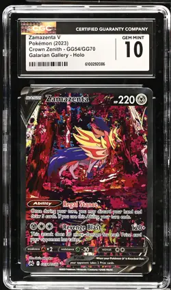 ZAMAZENTA V Crown Zenith Holo Trainer Gallery Holo #GG54 CGC 10 Pokemon - Image 1
