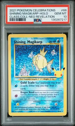 2021 POKEMON CELEBRATIONS CLASSIC COLL #66 SHINING MAGIKARP-HOLO PSA 10 - Image 1