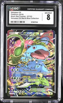 CGC 8 Venusaur EX Black Star Promo XY123 Red & Blue (Collection) Pokemon Card - Image 1