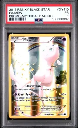 PSA 1 PR Mew XY110 Mythical Pokemon Coll. Black Star Full Art Promo POP 3 - Image 5