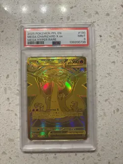 2025 Pokemon Mega Charizard X ex #130 Mega Hyper Rare PSA 9 Phantasmal Flames - Image 1