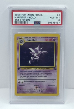 1999 Pokemon Fossil HAUNTER Holo #6 PSA 8 NM-MT - Image 1