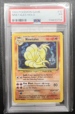 1999 POKEMON GAME #12 NINETALES-HOLO PSA 1 - Image 1