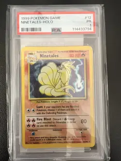 1999 POKEMON GAME #12 NINETALES-HOLO PSA 1 - Image 2