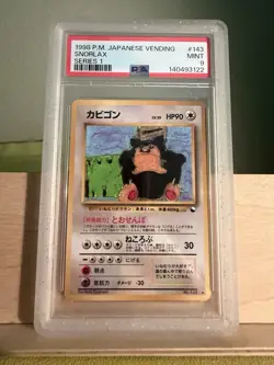 1998 Pokemon Japanese Vending Series 1 #143 Snorlax PSA 9 (FAST SHIPPING / USA!) - Image 1