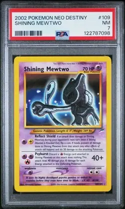 Pokemon Shining Mewtwo Neo Destiny 2002 PSA 7 holo shift - Image 1