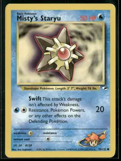 ✰ MISTY'S STARYU 90/132 COMMON GYM HEROES POKEMON ✰ MP - Image 2