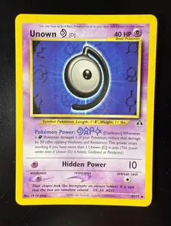Unown [D] 47/75 Neo Discovery Regular Unlimited Uncommon Pokemon TCG - Image 1