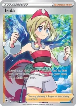 Lightly Played, English Pokemon Holo Irida - 186/189 - Full Art Ultra Rare SWSH - Image 1