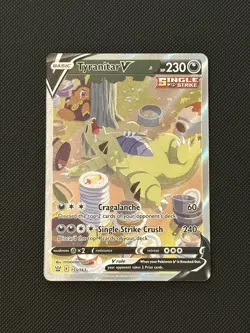 Pokemon Tyranitar V Single Strike Full Art Holo 155/163 Battle Styles - Image 1