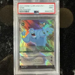 Double Sword Error Genie PSA 9 Enchanted Lorcana First Print Run *RARE! 209 - Image 1