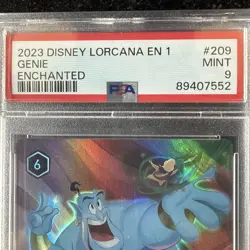 Double Sword Error Genie PSA 9 Enchanted Lorcana First Print Run *RARE! 209 - Image 3