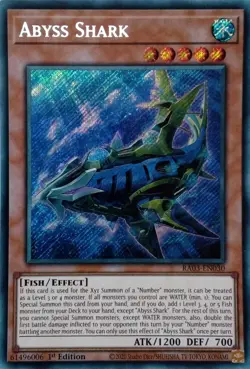 RA03-EN030 ABYSS SHARK SECRET RARE 1ST EDITION YuGiOh CARD - Image 1