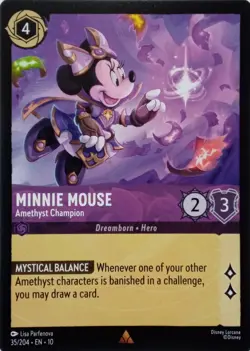 35/204 MINNIE MOUSE AMETHYST CHAMPION EN10 RARE DISNEY LORCANA CARD - Image 1