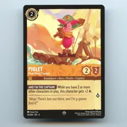 Piglet – Pooh Pirate Captain 16/204 EN 3 | Super Rare Non-Foil | Disney Lorcana - Image 1