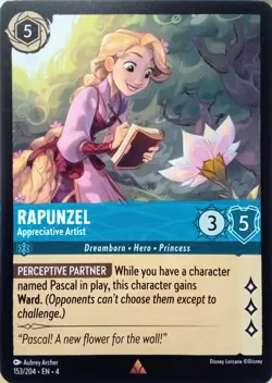 153/204 RAPUNZEL APPRECIATIVE ARTIST URSULA RETURN RARE DISNEY LORCANA CARD - Image 1