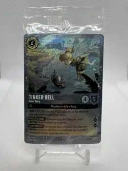 Disney Lorcana Tinker Bell Giant Fairy P3 Promo Sealed Glitter Foil Card NM - Image 1