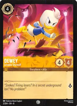 Dewey Lovable Showoff Foil 2/204 Reign of Jafar Disney Lorcana - Image 1