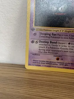 Pokemon Shadowless Gastly 1st Edition Base Set Shadowless 1999 Card 50/102 - Image 3