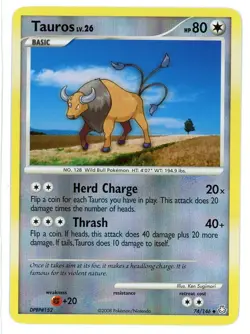 Tauros Reverse Holo 74/146 Legends Awakened Pokemon Card - Image 1
