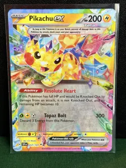 Pokemon Surging Sparks - Pikachu EX #057/191 Double Rare Tera Holo Card - Image 1