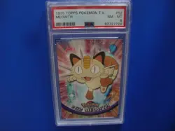 1999 Topps Pokemon T.v. Meowth card # 52 Animation series 1 Psa 8 Nm/Mint - Image 1
