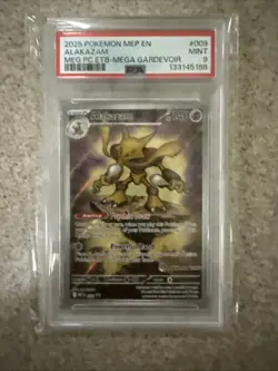 Alakazam Promo Card Mega Evolutions Pokemon Center Stamp Black Star 009 PSA 9 - Image 1