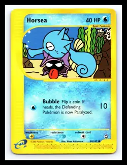 💥 HORSEA Pokemon 2003 TCG Card (AQUAPOLIS SET) # 84/147 Non Holo Vintage Rare - Image 1