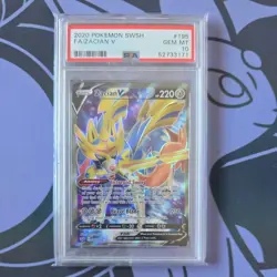 Pokemon Zacian V Sword & Shield Base 195/202 PSA 10 GEM MINT card - Image 1