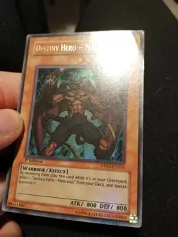Yugioh Card Destiny Hero Malicious DP05-EN011 Ultra Rare 1st Edition - Image 2