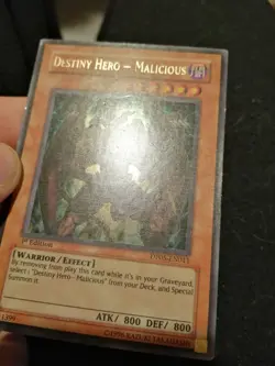 Yugioh Card Destiny Hero Malicious DP05-EN011 Ultra Rare 1st Edition - Image 4