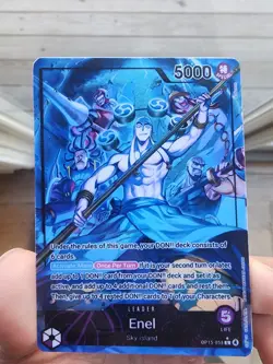 One Piece Enel Leader OP15 Proxy Card Double Sided Alt Art Holo Spotting - Image 1