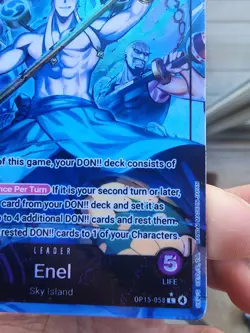 One Piece Enel Leader OP15 Proxy Card Double Sided Alt Art Holo Spotting - Image 4