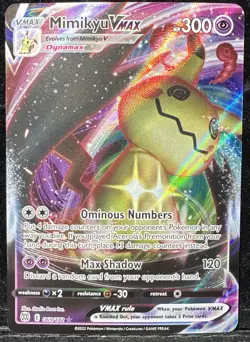 Pokemon Mimikyu VMAX Holo Ultra Rare TCG Card 069/172 Brilliant Stars - Image 1
