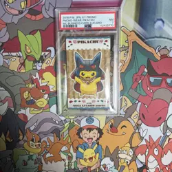 PSA 7 Pokemon Card Poncho Pikachu Mega Lucario Japanese Business Card XY Promo - Image 1