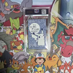 PSA 7 Pokemon Card Poncho Pikachu Mega Lucario Japanese Business Card XY Promo - Image 2