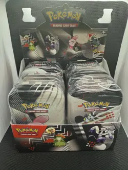 Pokemon Unova Mini Tins Black Bolt White Flare 8 Display Cards New Sealed - Image 1