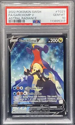 2022 POKEMON SWORD & SHIELD ASTRAL RADIANCE #TG23 FULL ART/GARCHOMP V PSA 10 - Image 1