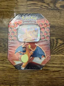 Pokemon TCG Hidden Fates Tin Charizard GX Factory Sealed - Image 1