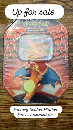 Pokemon TCG Hidden Fates Tin Charizard GX Factory Sealed - Image 2