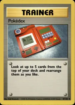 POKEDEX 87/102 UNCOMMON BASE SET UNLIMITED POKEMON LP - Image 1