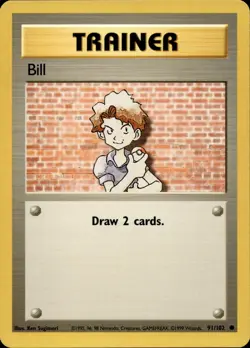 BILL 91/102 COMMON BASE SET UNLIMITED POKEMON LP - Image 1