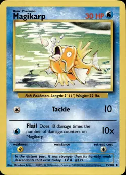 MAGIKARP 35/102 UNCOMMON BASE SET UNLIMITED POKEMON LP - Image 1